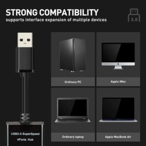 Adaptateur de Port USB Hub 3 0 pour Macbook Air, accessoires d’ordinateur, 4 Ports, 5Gbps, haute vitesse, séparateur USB, alésoir